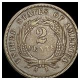 1865 Copper 2 Cents ABOUT UNCIRCULATED