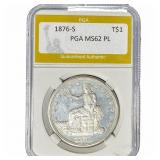 1876-S Silver Trade Dollar PGA MS62 PL