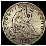 1873 Seated Liberty Half Dollar ABOUT UNCIRCULATED