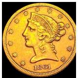 1861 Civil War $5 Gold Half Eagle