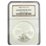 2008 Silver Eagle NGC GEM UNC