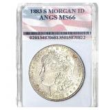 1883-S Morgan Silver Dollar ANGS MS66