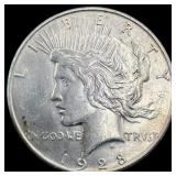 1928-S Silver Peace Dollar NEARLY UNCIRCULATED