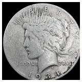 1934 Silver Peace Dollar NEARLY UNCIRCULATED