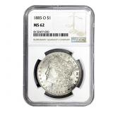 1885-O Morgan Silver Dollar NGC MS62