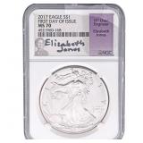 2017 Silver Eagle NGC MS70 1st day of Issue