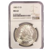 1883-O Morgan Silver Dollar NGC MS62