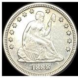 1888-S Silver Seated Liberty Quarter CLOSELY UNCIR