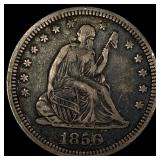 1856 Seated Liberty Quarter NEARLY UNCIRCULATED