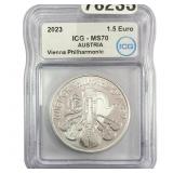 2023 Austria 1oz Silver 1.5 Euro-Vienna Philharmon