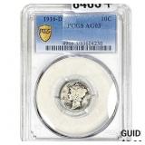 1916-D Mercury Silver Dime PCGS AG3