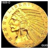 1909-O $5 Gold Half Eagle CHOICE BU