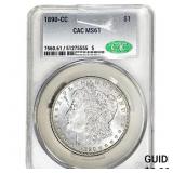 1890-CC Morgan Silver Dollar CAC MS61
