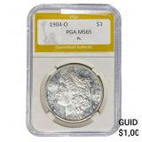 1904-O Morgan Silver Dollar PGA MS65 PL