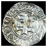 1382-1395 Hungary Mary Silver Denier CLOSELY UNCIR