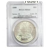 1888 Morgan Silver Dollar PCGS MS64