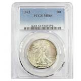 1943 Walking Liberty Half Dollar PCGS MS64