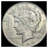 1935 Silver Peace Dollar NEARLY UNCIRCULATED