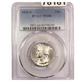 1952-S Washington Silver Quarter PCGS MS66