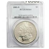 1881-S Morgan Silver Dollar PCGS MS64