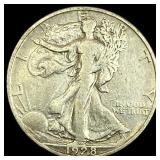 1928-S Silver Walking Liberty Half Dollar ABOUT UN