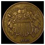 1865 Two-Cent Piece NEARLY UNCIRCULATED