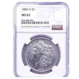 1885-O Morgan Silver Dollar NGC MS63