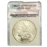 1884-O Morgan Silver Dollar ANGS MS67