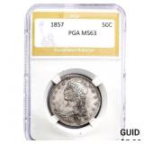 1857 Capped Bust Half Dollar PGA MS63