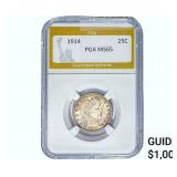1914 Barber Quarter PGA MS65