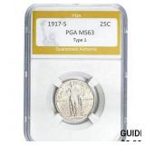 1917-S Standing Liberty Quarter PGA MS64