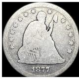 1877-CC Silver Seated Liberty Quarter NICELY CIRCU