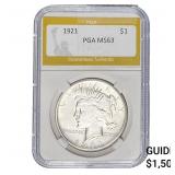 1921 Silver Peace Dollar PGA MS63