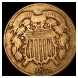 1871 Copper 2 Cents LIGHTLY CIRCULATED