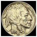 1935-S Nickel Five Cents Buffalo CHOICE AU