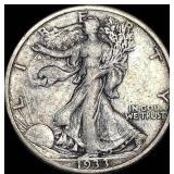 1933-S Silver Half Dollar Walking Liberty NEARLY U