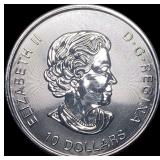 2019 Silver 2 oz Canadian Maple Leaf $10 GEM BU