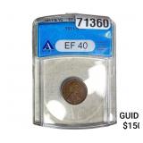 1911-S Wheat Cent ANACS EF40