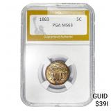1883 Shield Nickel PGA MS63