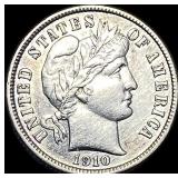 1910 Barber Dime NEARLY UNCIRCULATED