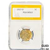 1917-D Buffalo Nickel PGA MS63
