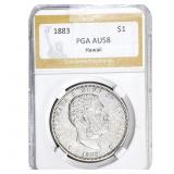 1883 Kingdom of Hawaii Dollar PGA AU58
