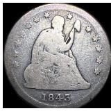 1843-O Silver Seated Liberty Quarter NICELY CIRCUL