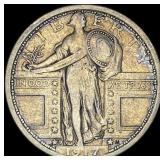1917-D Silver Standing Liberty Quarter LIGHTLY CIR
