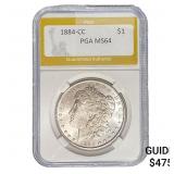 1884-CC Morgan Silver Dollar PGA MS64