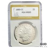 1880-CC Morgan Silver Dollar PGA MS65