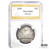 1936 Delaware Half Dollar PGA MS66