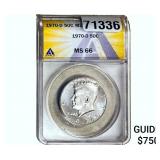 1970-D Kennedy Half Dollar ANACS MS66