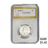 1936-D Washington Silver Quarter PGA MS65