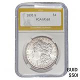 1891-S Morgan Silver Dollar PGA MS63